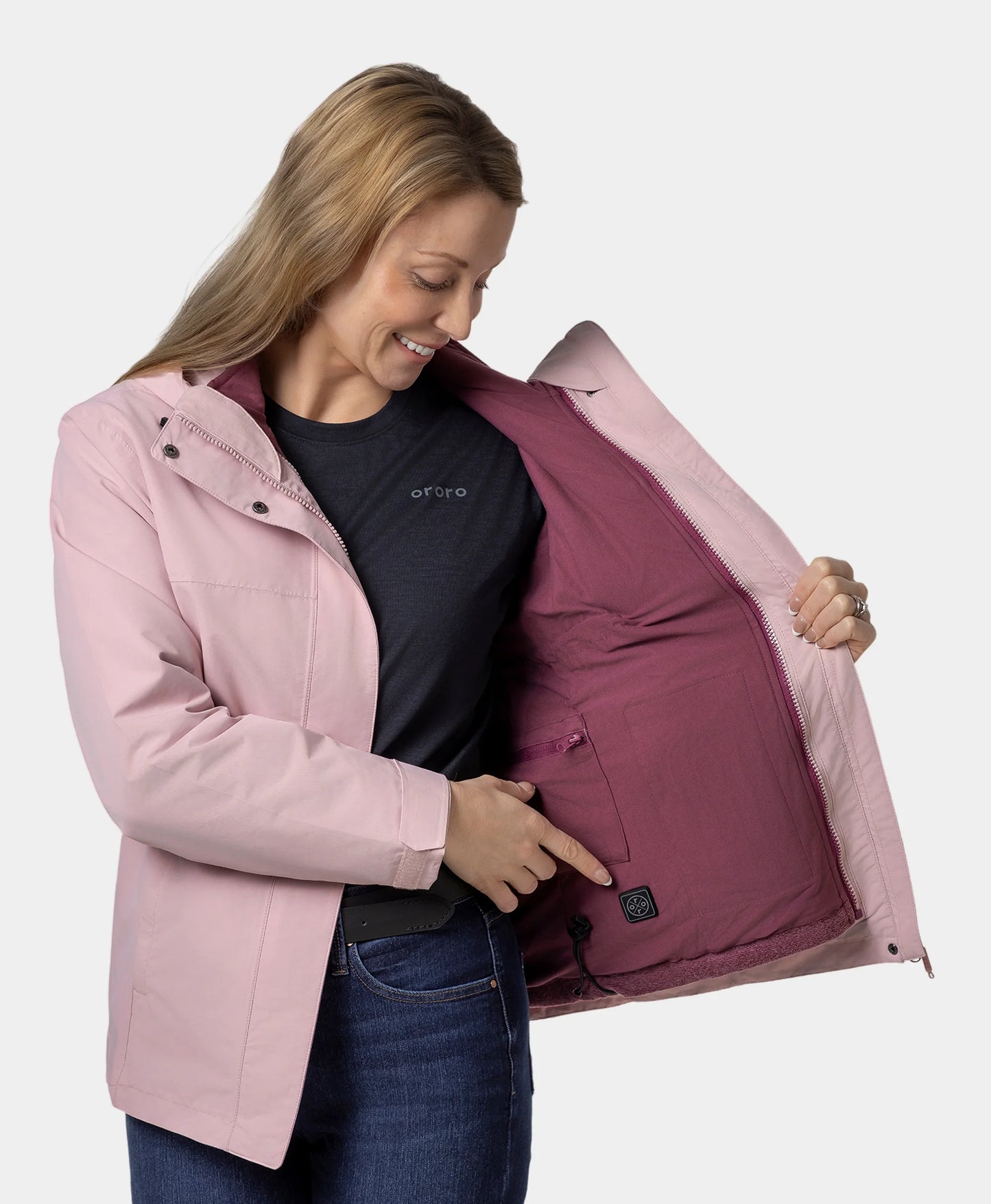River Ridge Women's  3-in-1 Heated Jacket - Pink