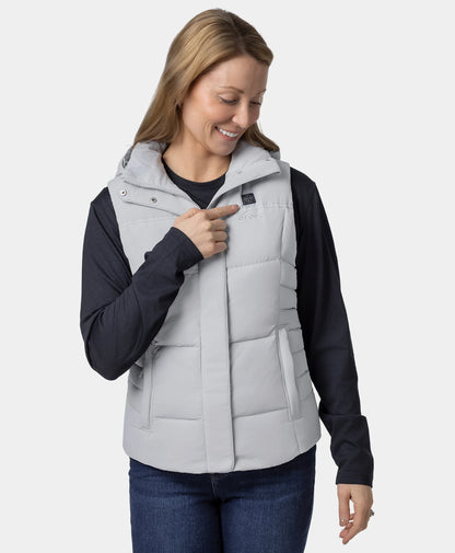 Women's Heated Down Vest - Grey