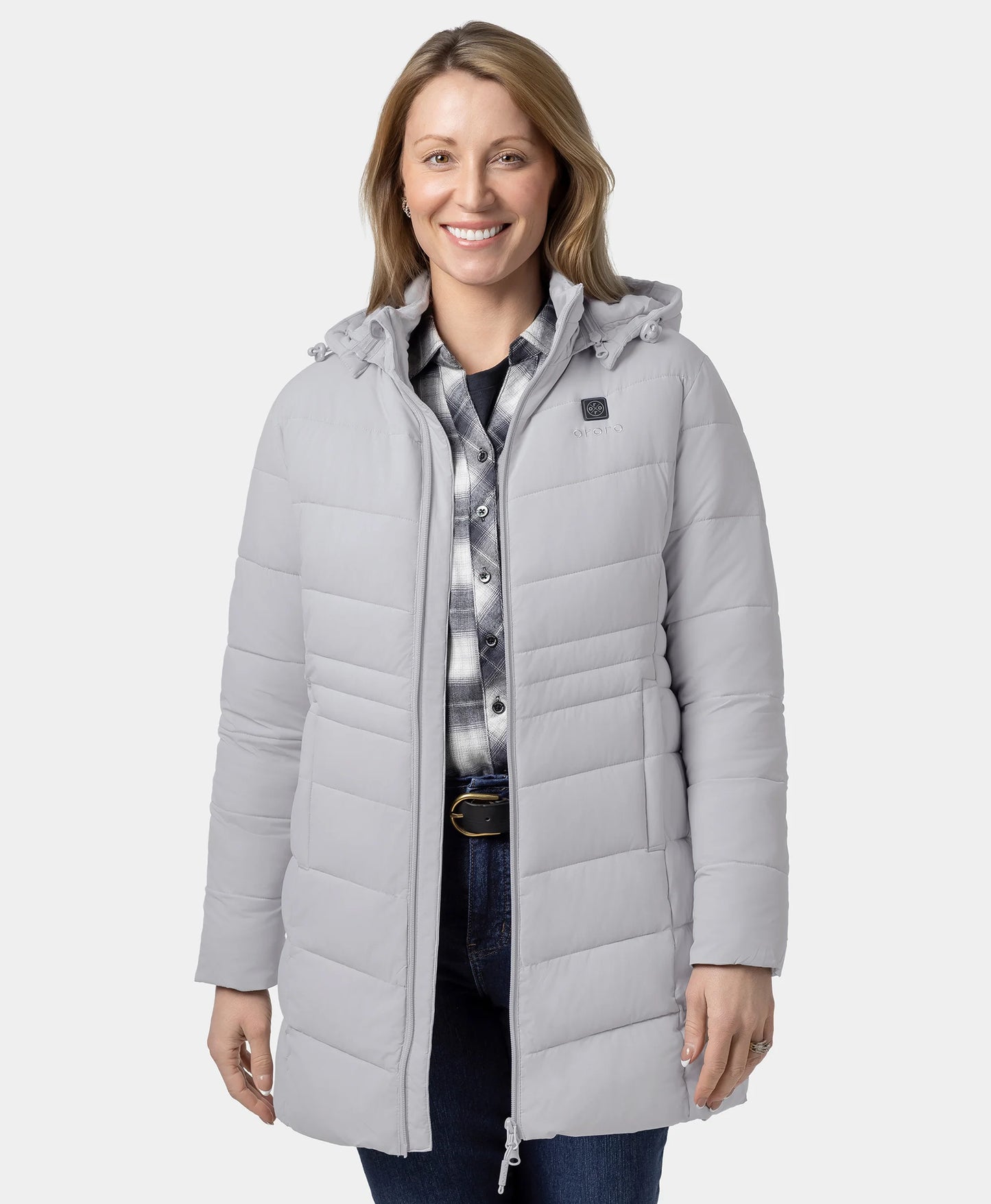 Women's Heated Thermolite® Puffer Parka Jacket - Grey