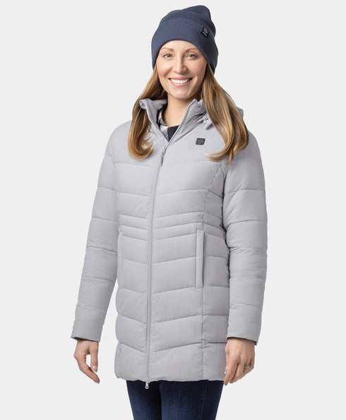 Women's Heated Thermolite® Puffer Parka Jacket - Grey ,view 1