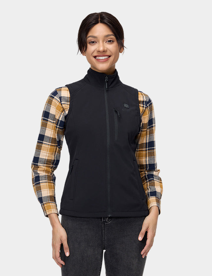 Beheizbare Damen Softshell-Weste – Heizung im unteren Rückenbereich