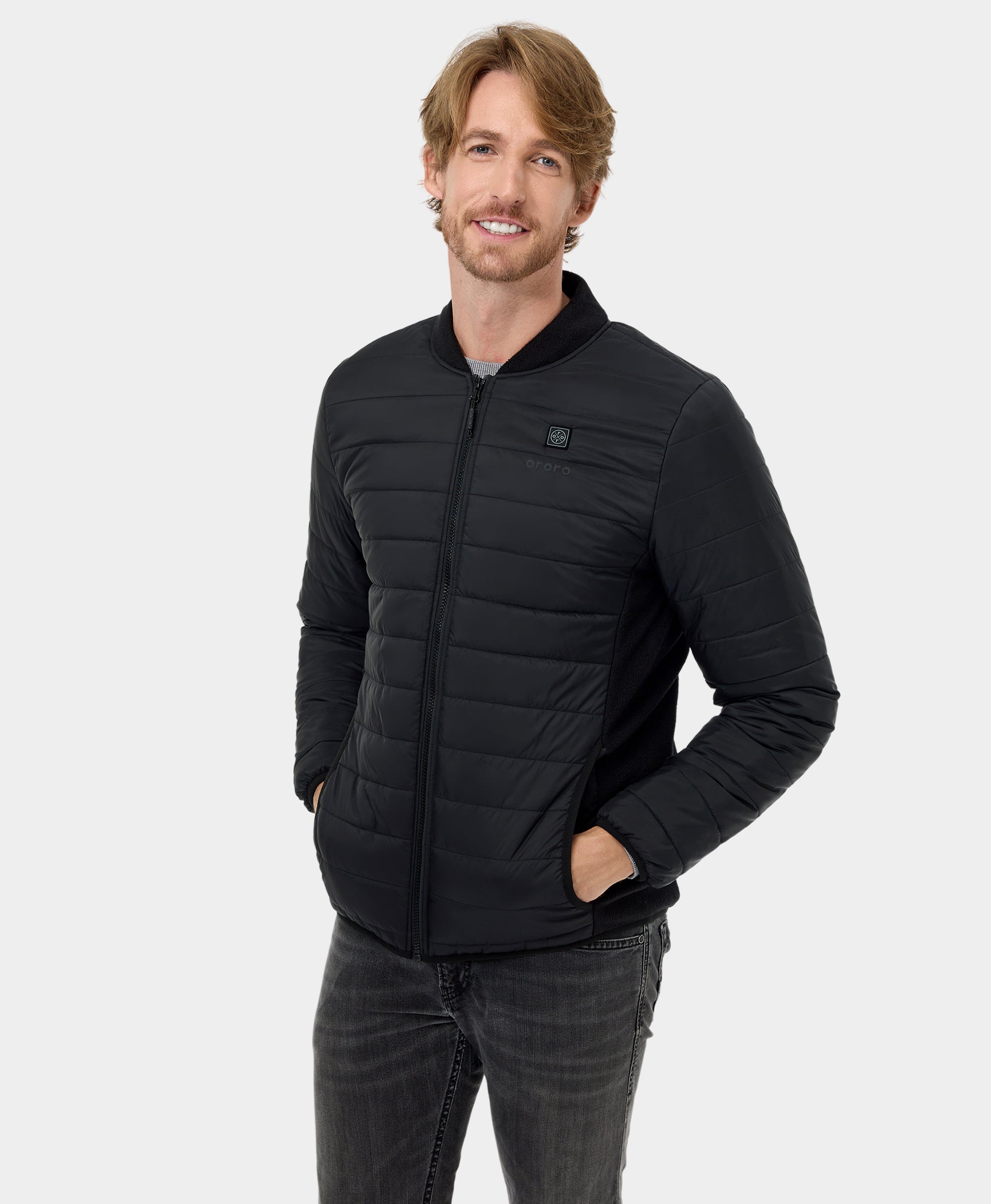 Endverkauf - PuffLyte Männer beheizbare Leichte Jacke - Schwarz, Thumbnail 3