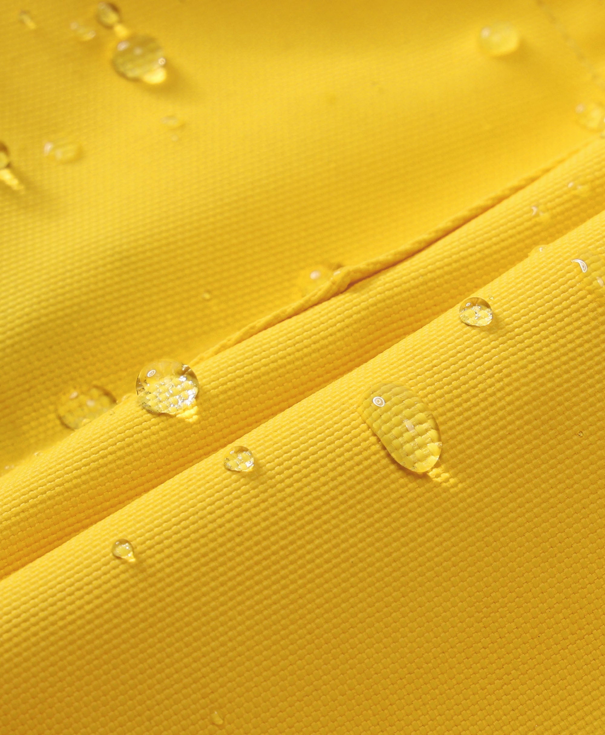 Durable and dirt-resistant Oxford cloth, treated for water resistance.