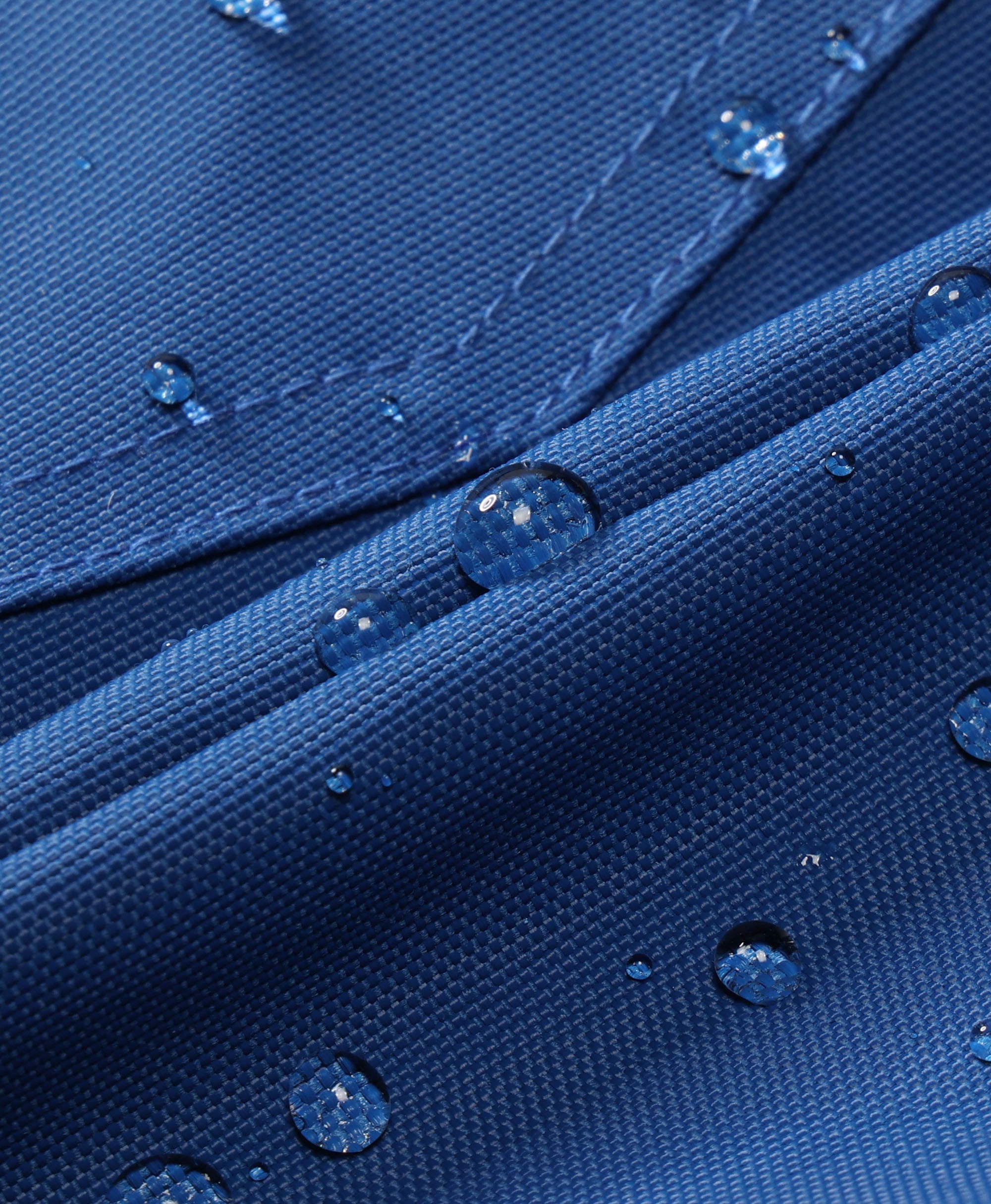 Durable and dirt-resistant Oxford cloth, treated for water resistance.