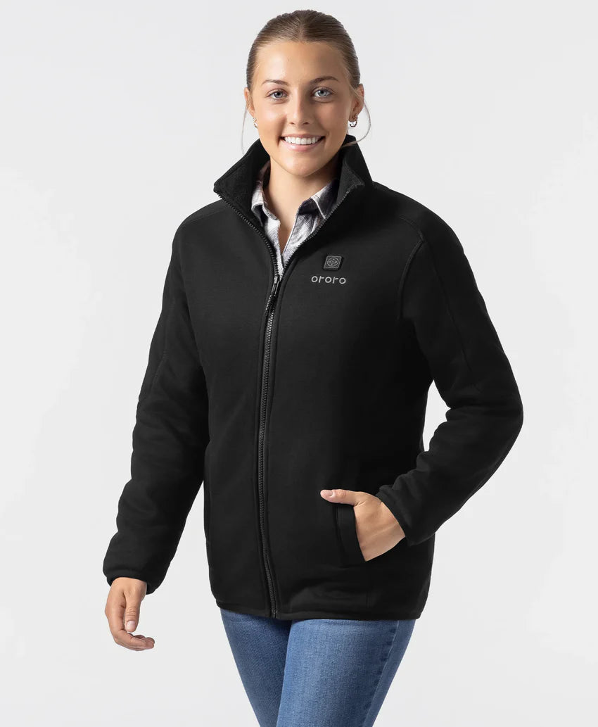 Beheizbare Fleece-Jacke mit durchgehendem Reißverschluss für Damen, Thumbnail 3