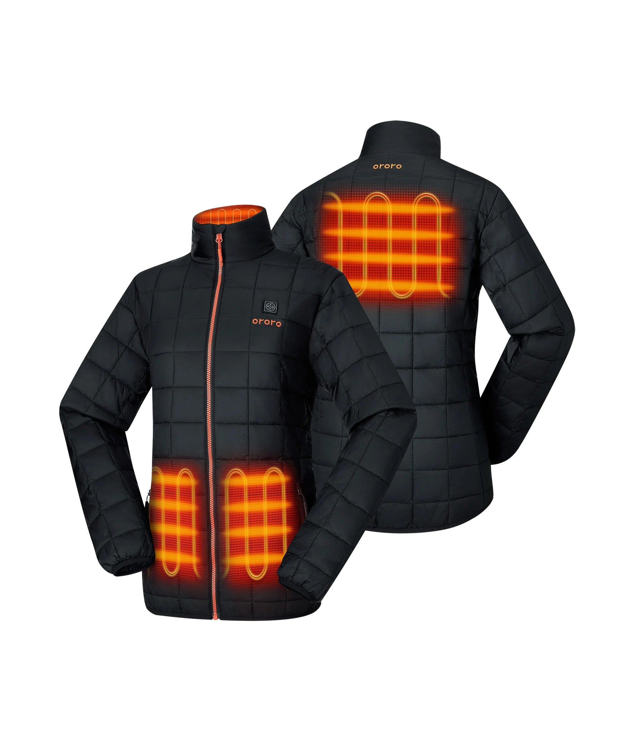 4 Heating Zones (Left & Right Hand Pockets, Mid-Back, and Collar)