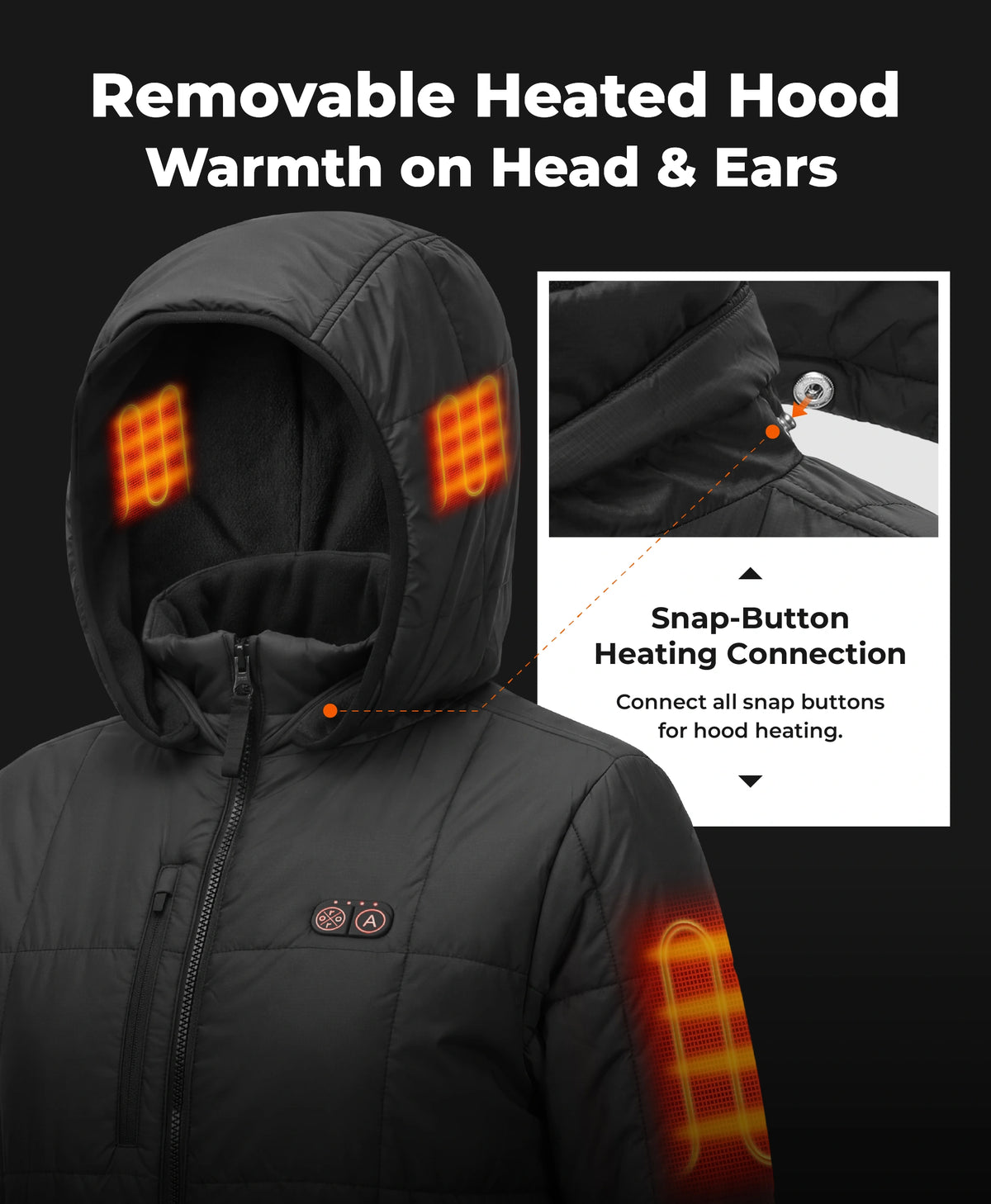 Overland Men's 7-Zone Heated Box Quilted Jacket with Heated Hood, Thumbnail 3