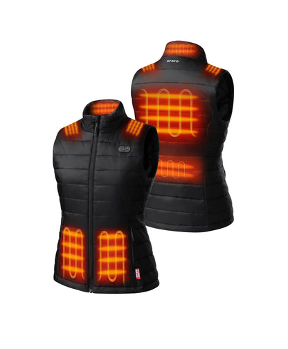 7 Heating zones: Left & Right Pockets, Left & Right Shoulder, Mid-back, Lower back, Collar