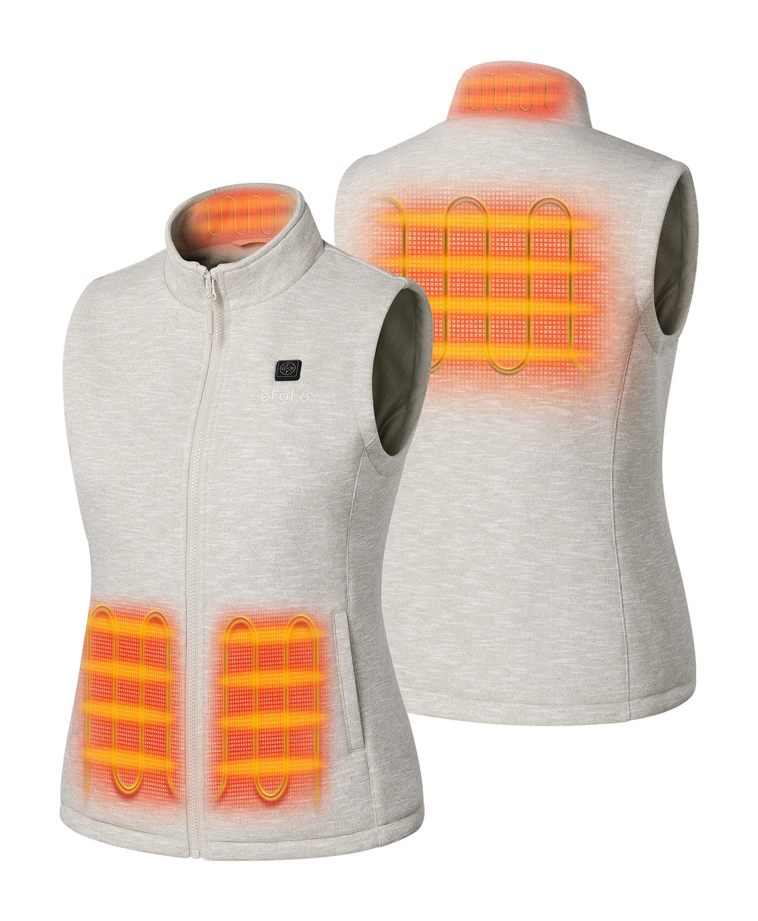 4 Heating Zones (Left & Right Hand Pockets, Mid-Back, and Collar)