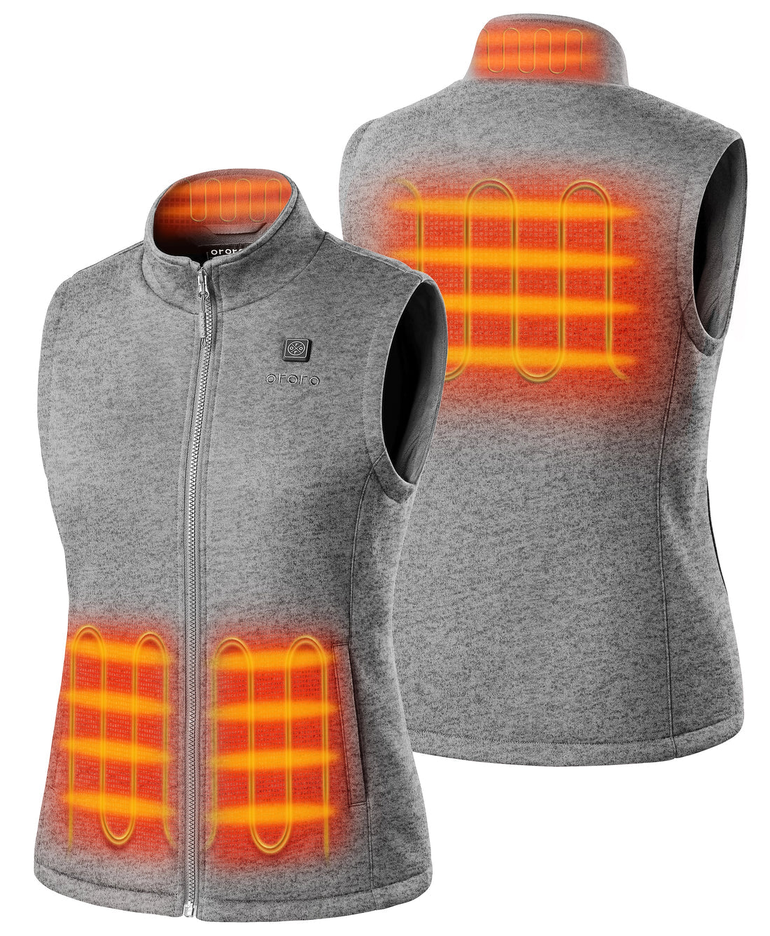 4 Heating Zones (Left & Right Hand Pockets, Mid-Back, and Collar)
