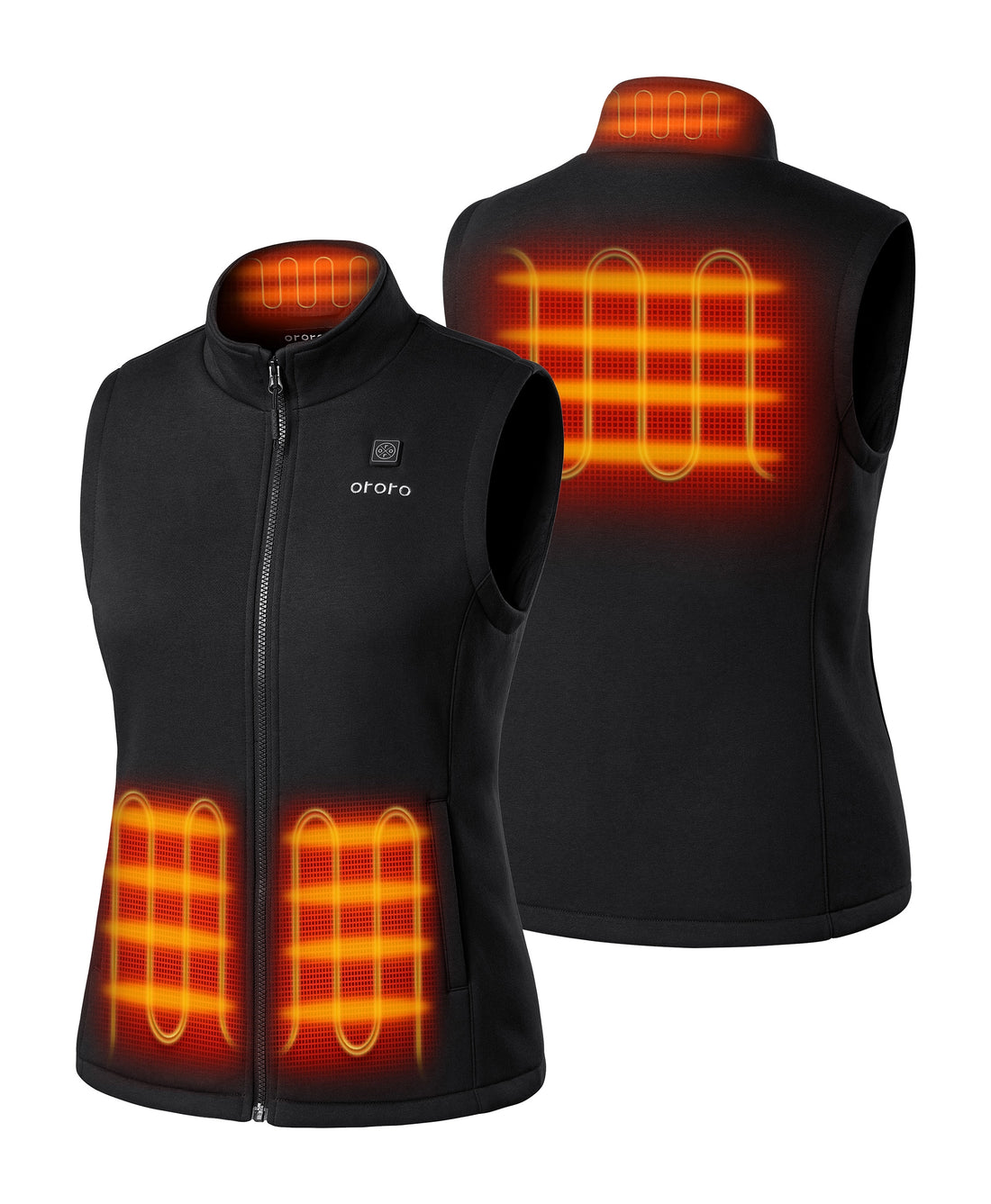 4 Heating Zones (Left & Right Hand Pockets, Mid-Back, and Collar)