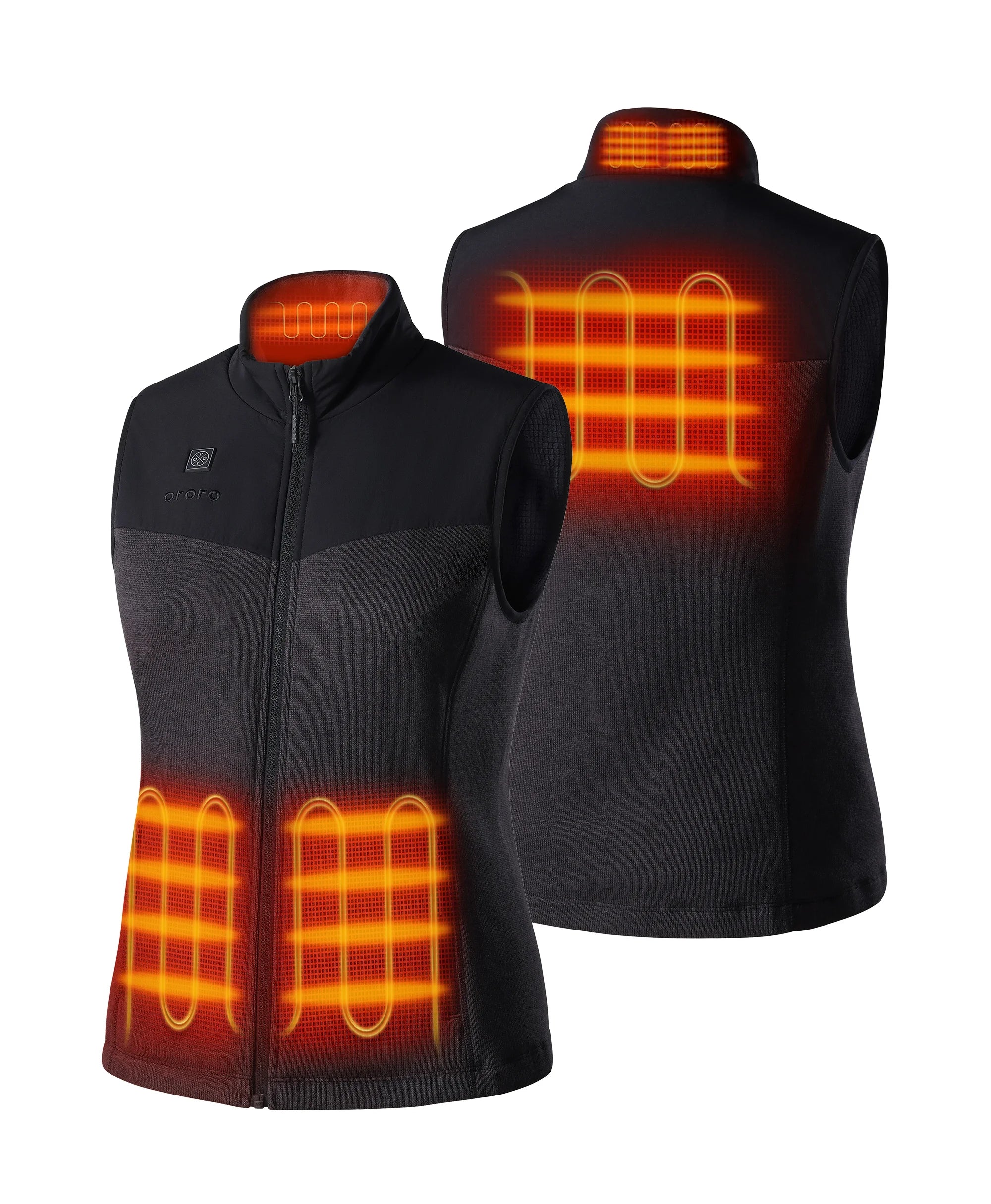 Four heating zones: left &amp; right pockets, collar and mid-back