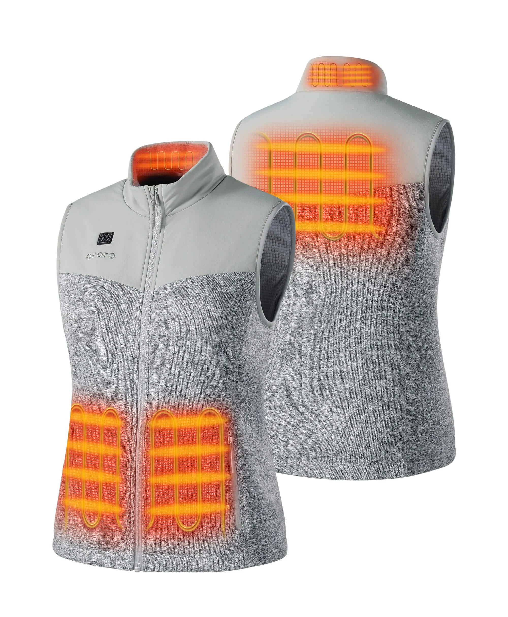 Four heating zones: left &amp; right pockets, collar and mid-back