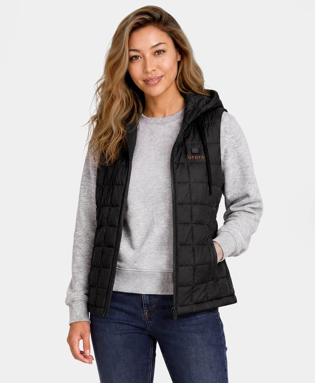PuffLyte Damen Beheizbare Weste mit Kapuze und 4 Heizzonen, Thumbnail 3