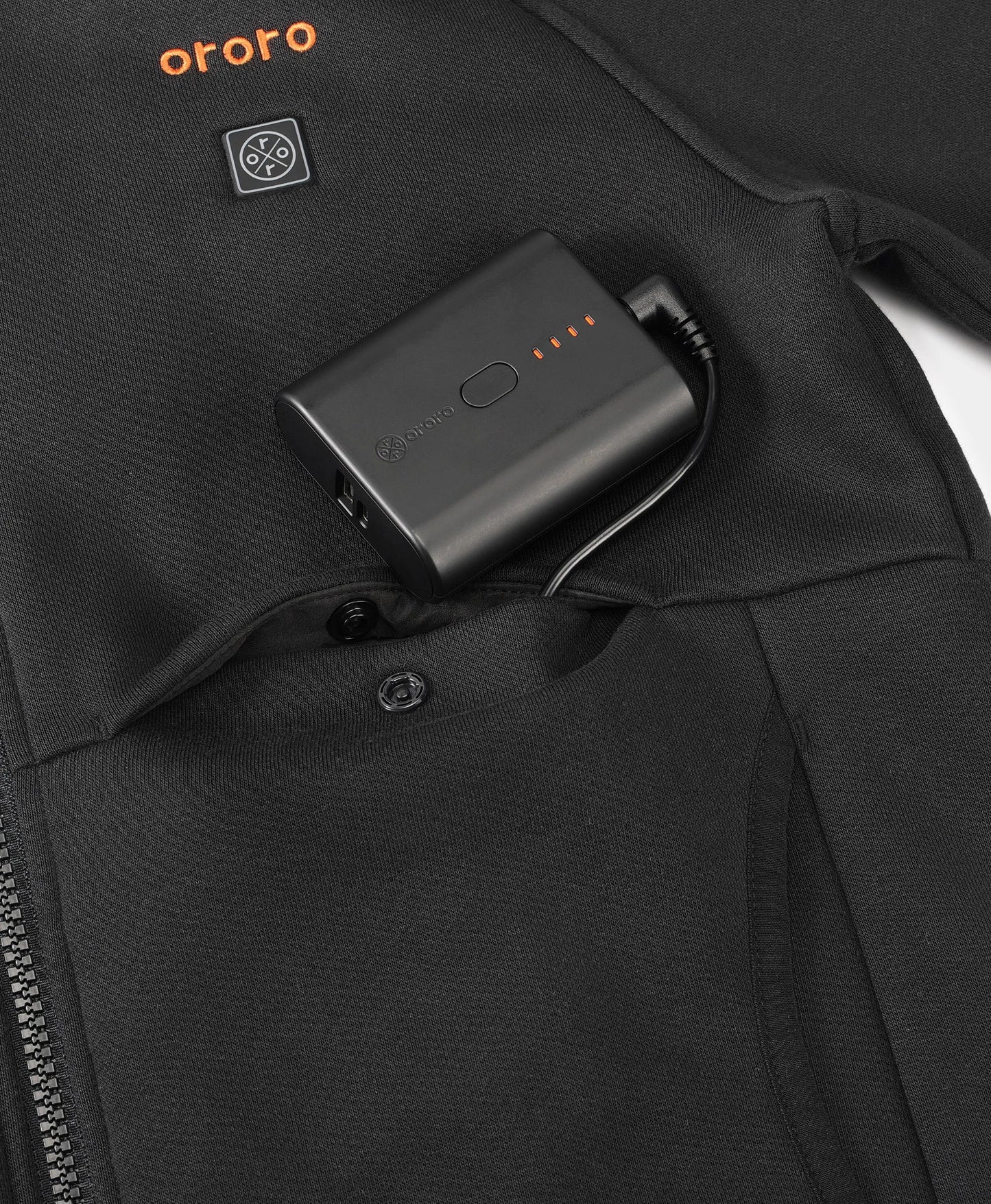 Battery pockets at the exterior body with snap closure £¨Front left hidden pocket£©