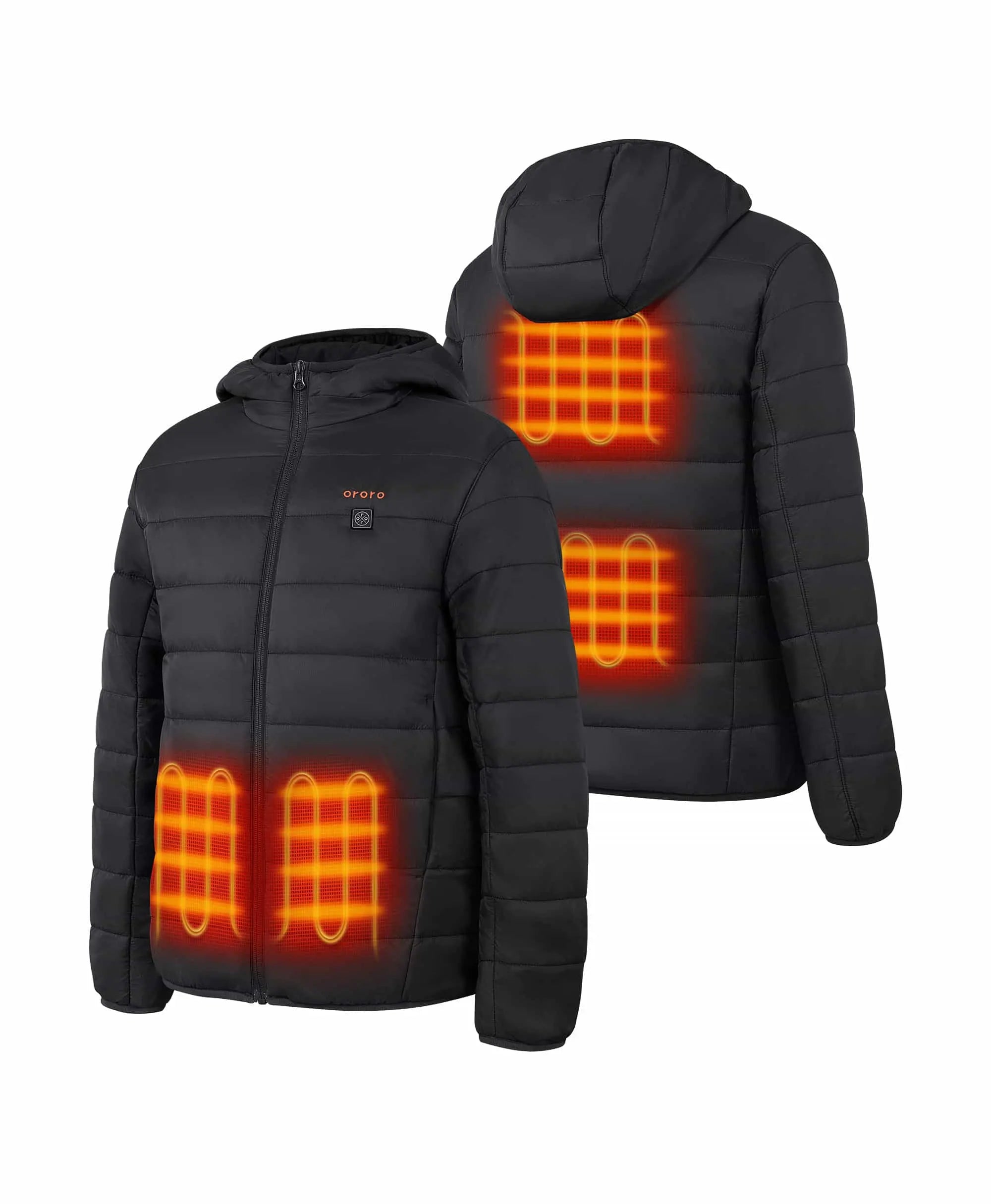 4 Heating Zones (Left & Right Hand Pockets, Upper Back, Lower Back)