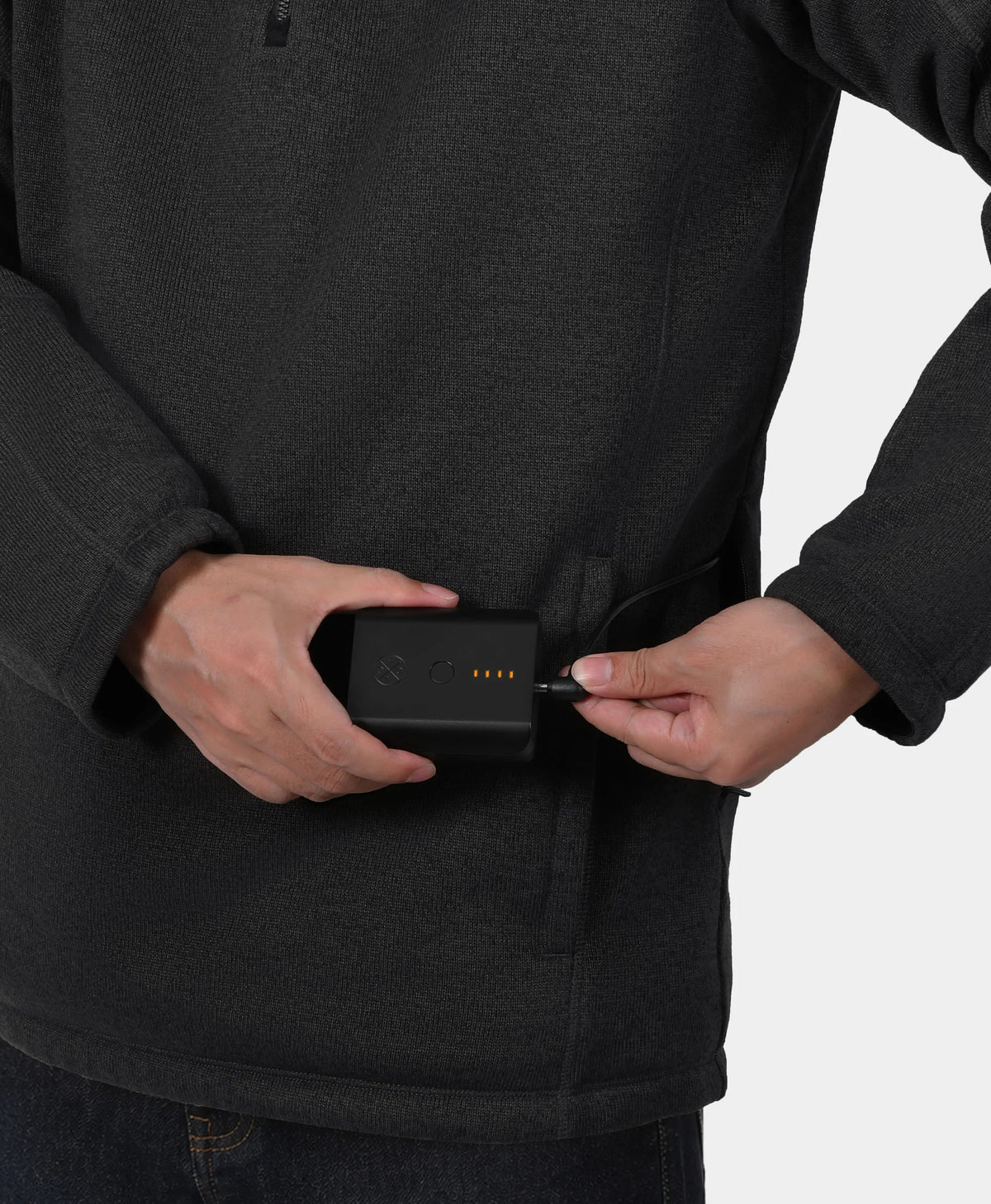 Augusta Herren Beheizbare Strickfleecejacke mit 1/4-Reißverschluss und 4 Heizzonen, Thumbnail 5