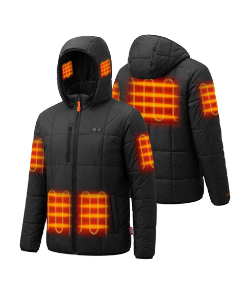Overland Herren Beheizbare Steppjacke mit 7 Heizzonen und beheizbarer Kapuze ,view 2