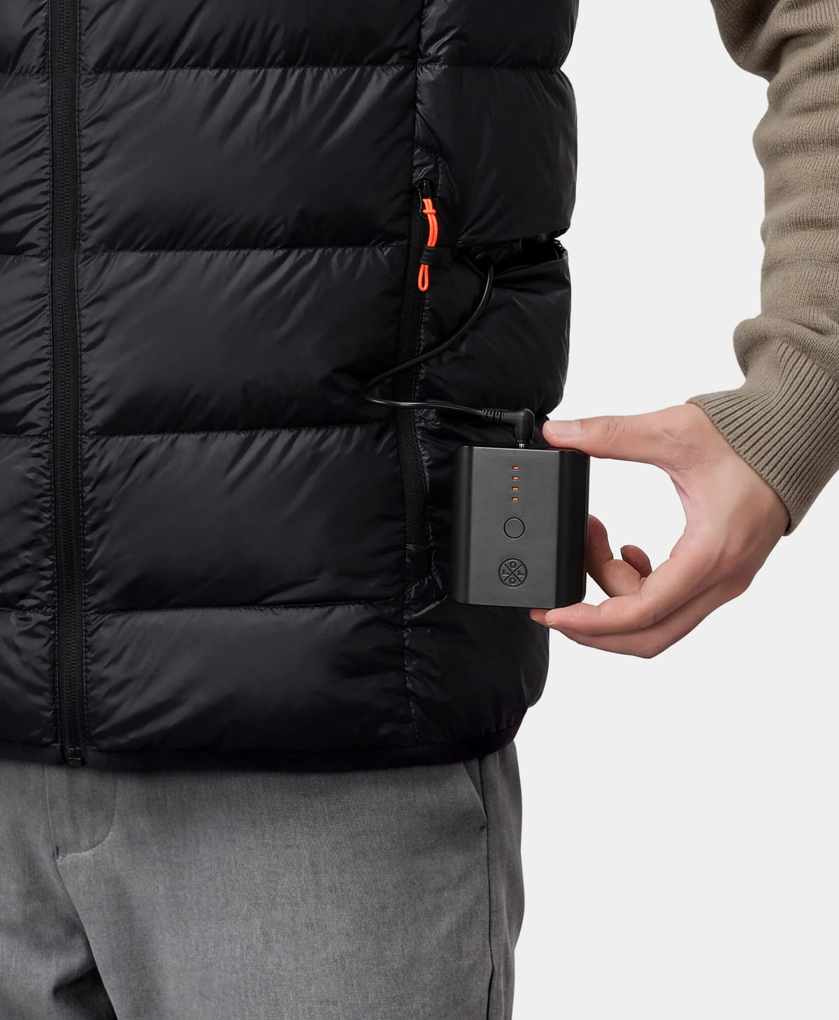 Aero Herren Beheizbare Packbare Daunenweste mit 5 Heizzonen, Thumbnail 6