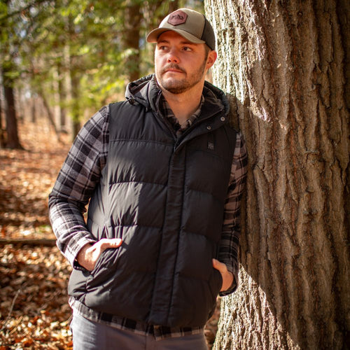 Men's Heated Down Vest - Black