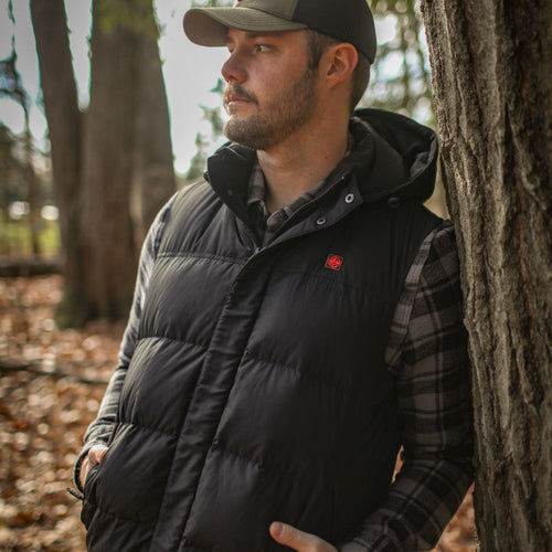 Men's Heated Down Vest - Black