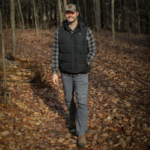 Men's Heated Down Vest - Black