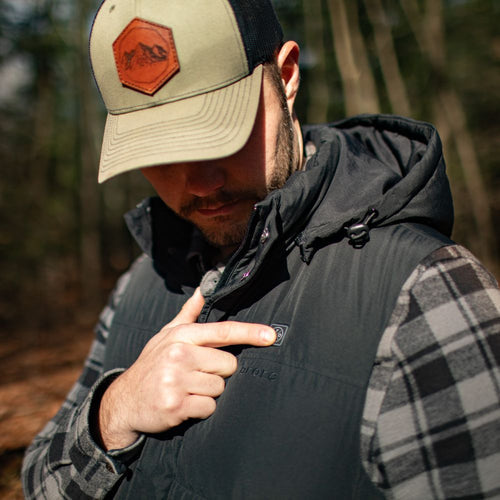 Men's Heated Down Vest - Black