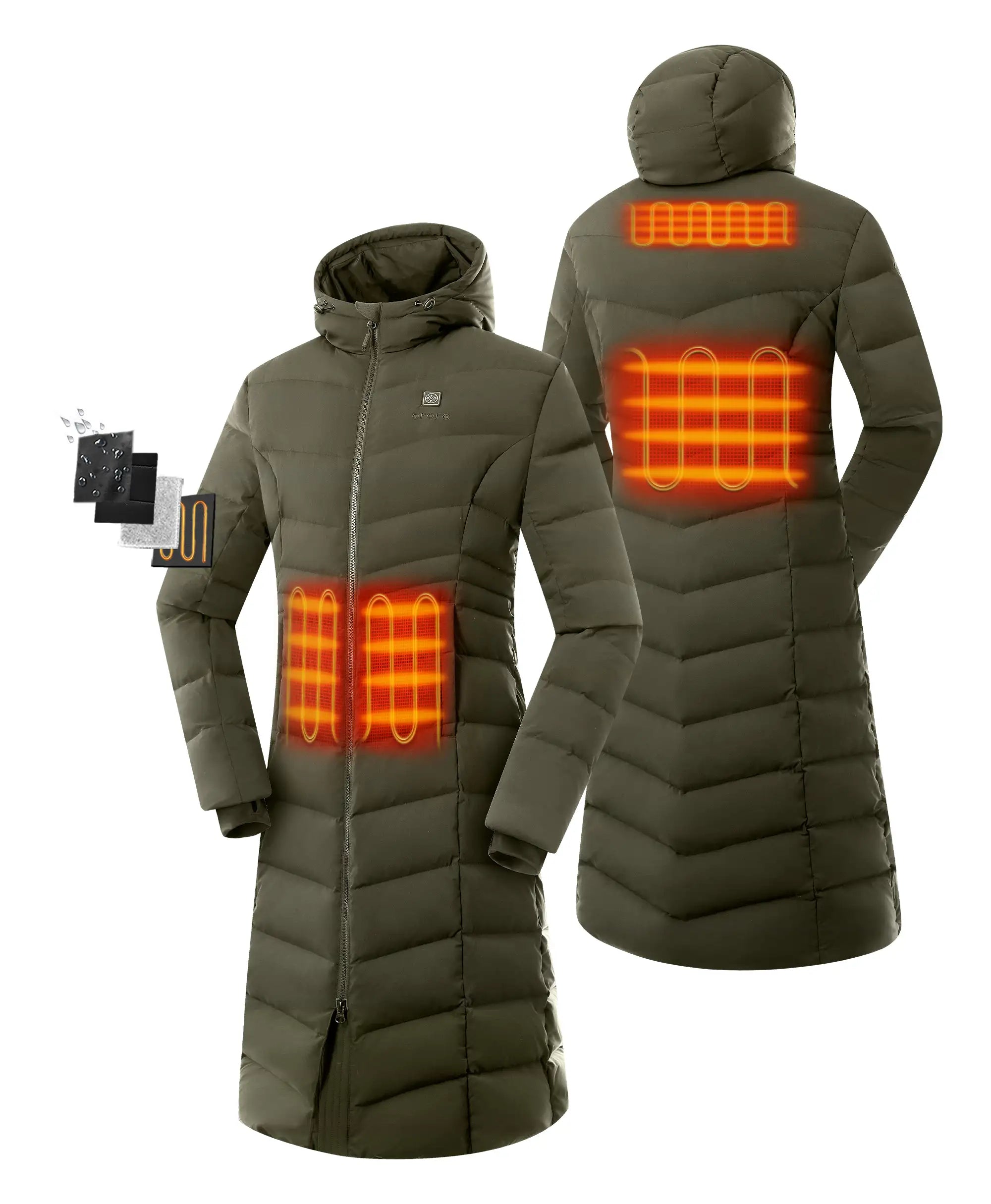 SOHO Damenbeheizte Daunenparka-Jacke, Thumbnail 14
