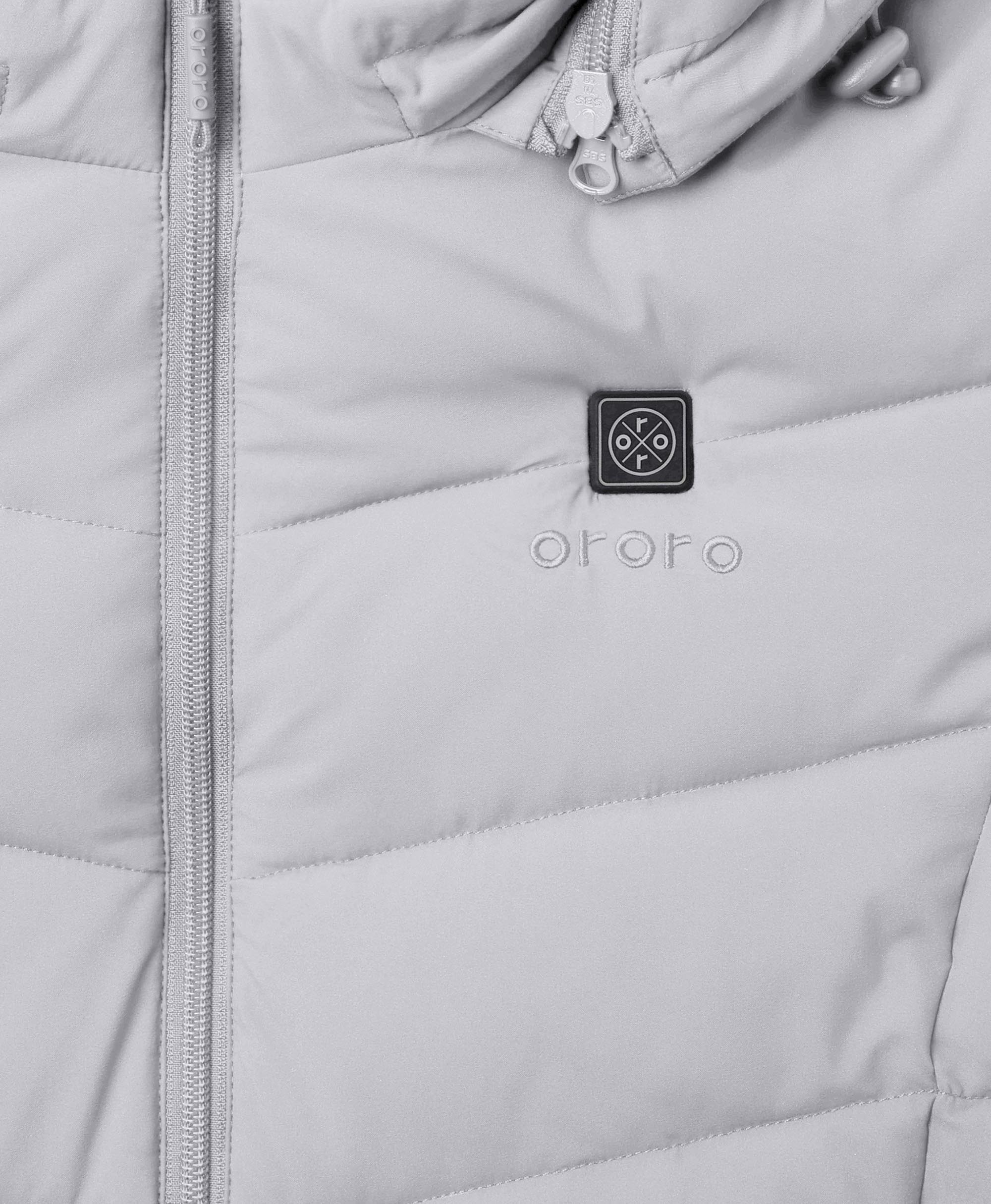 Frauen beheizbare Puffer-Parka-Jacke - Schwarz/Weiß/Grau/Rot, Thumbnail 10