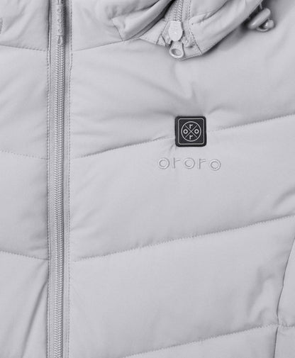 Frauen beheizbare Puffer-Parka-Jacke - Schwarz/Weiß/Grau/Rot