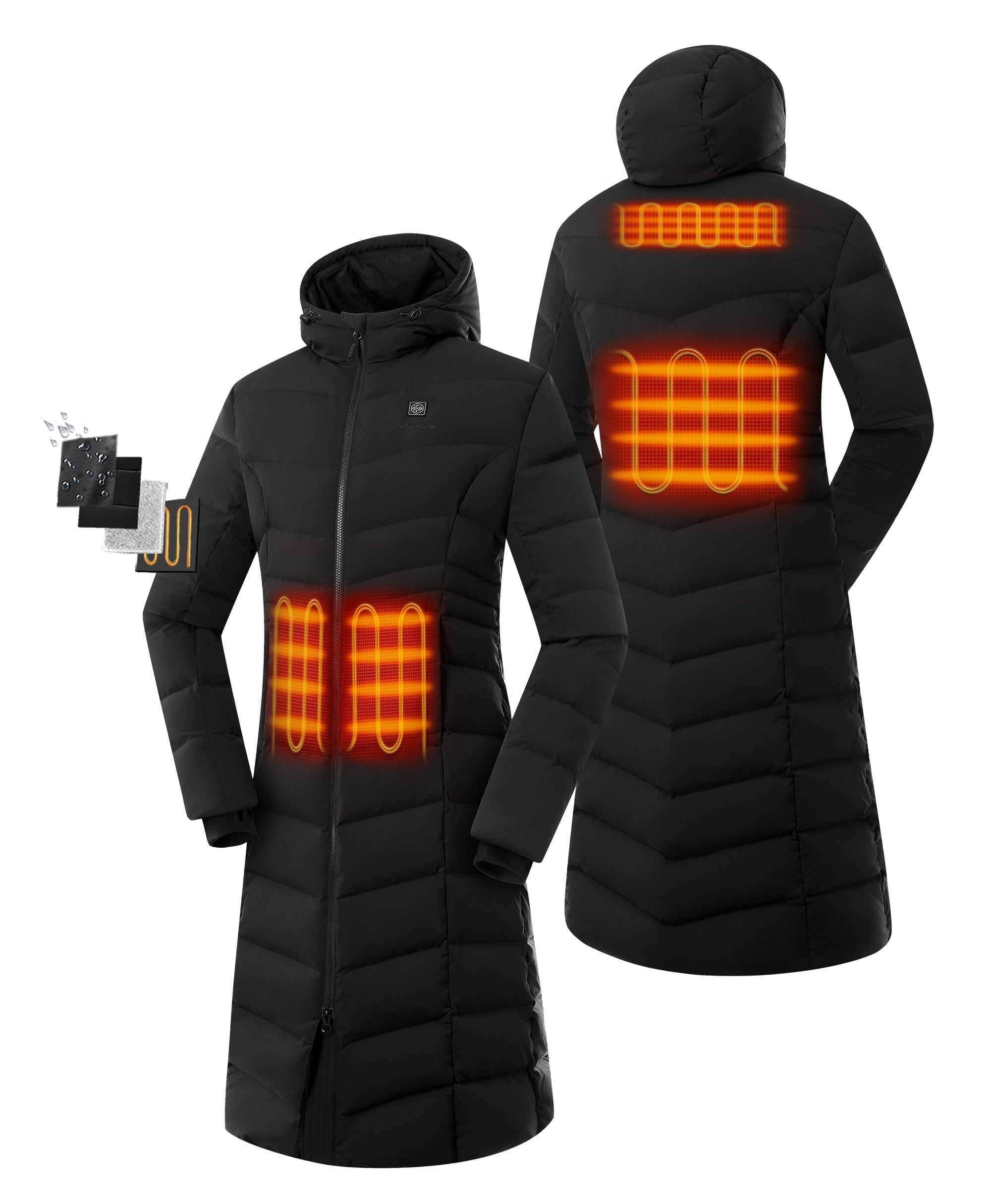 SOHO Damenbeheizte Daunenparka-Jacke, Thumbnail 2