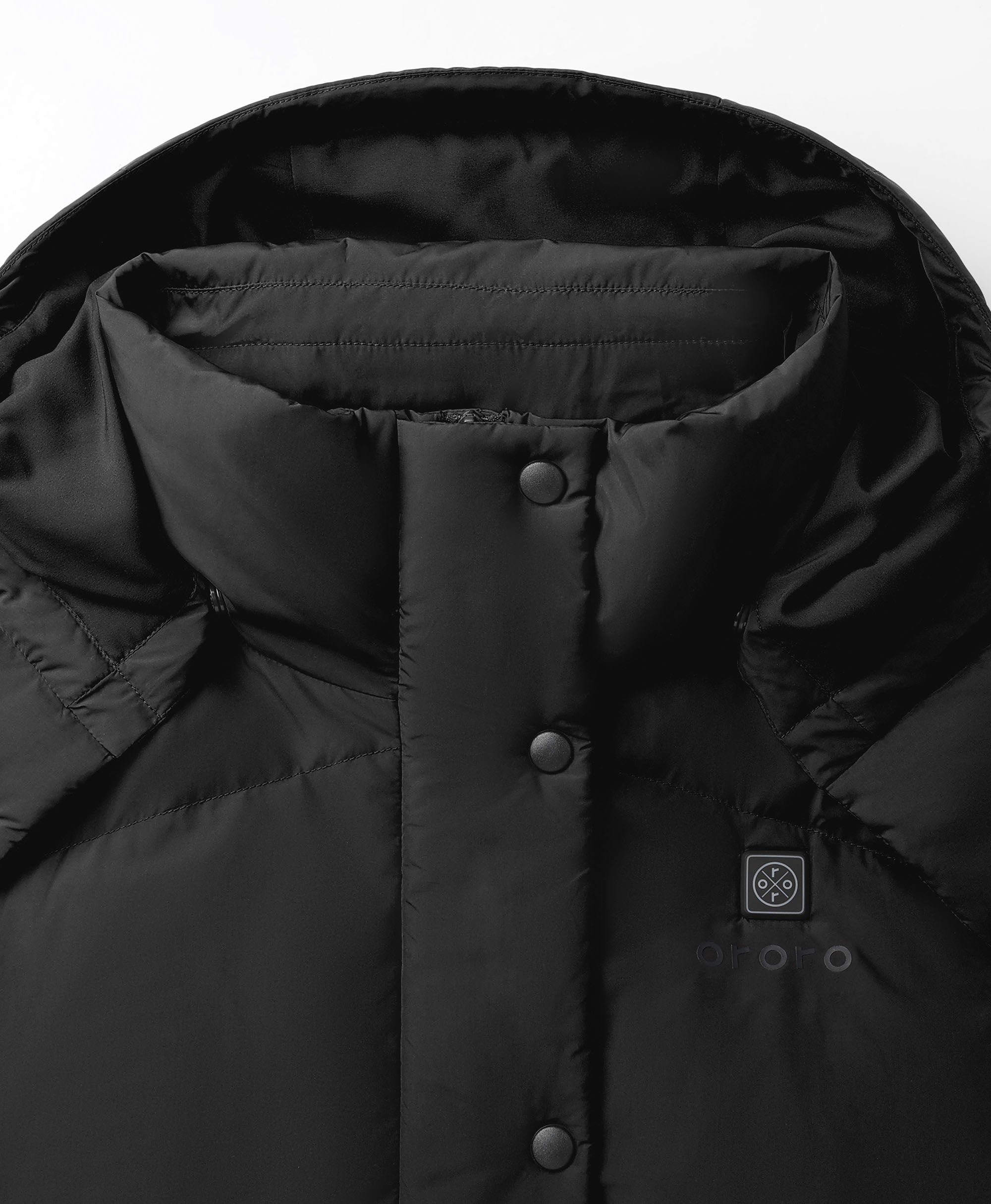 (Open-Box) Women's Heated Cropped Puffer Down Vest - Black / Red, Thumbnail 6