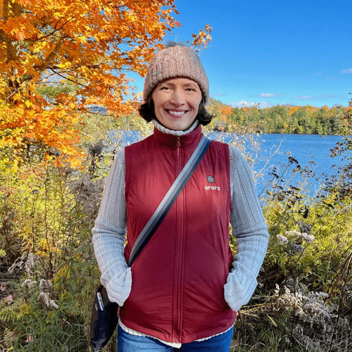 Women's Heated Quilted Vest - Dark Red