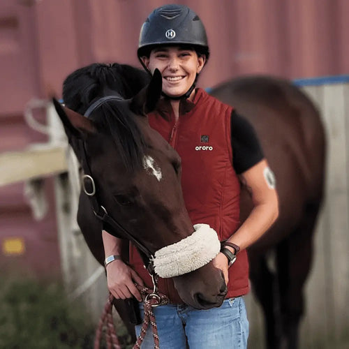 Women's Heated Quilted Vest - Dark Red