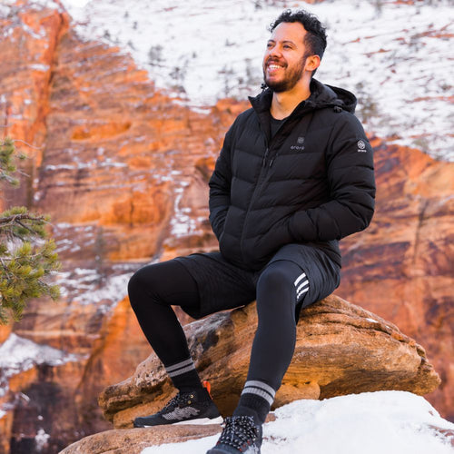 Men's Heated Down Jacket - Black