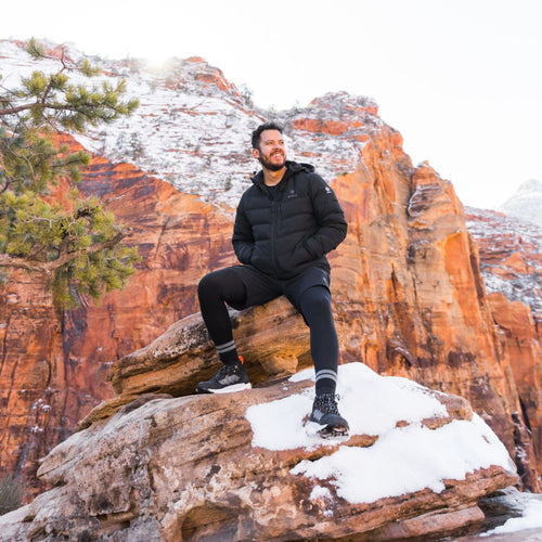 Men's Heated Down Jacket - Black