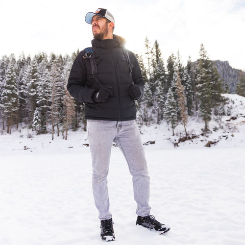 Men's Heated Down Jacket - Black