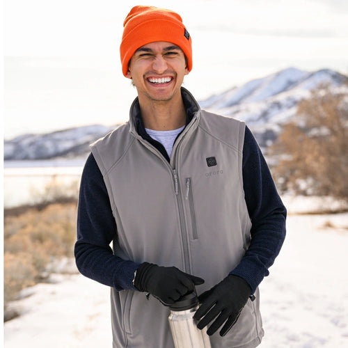 Men's Heated Softshell Vest - Gray