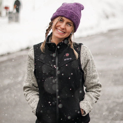Women's Heated Fleece Vest - Black