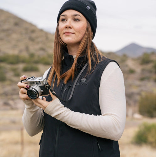 Women's Heated Softshell Vest - Black