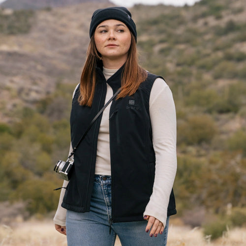 Women's Heated Softshell Vest - Black