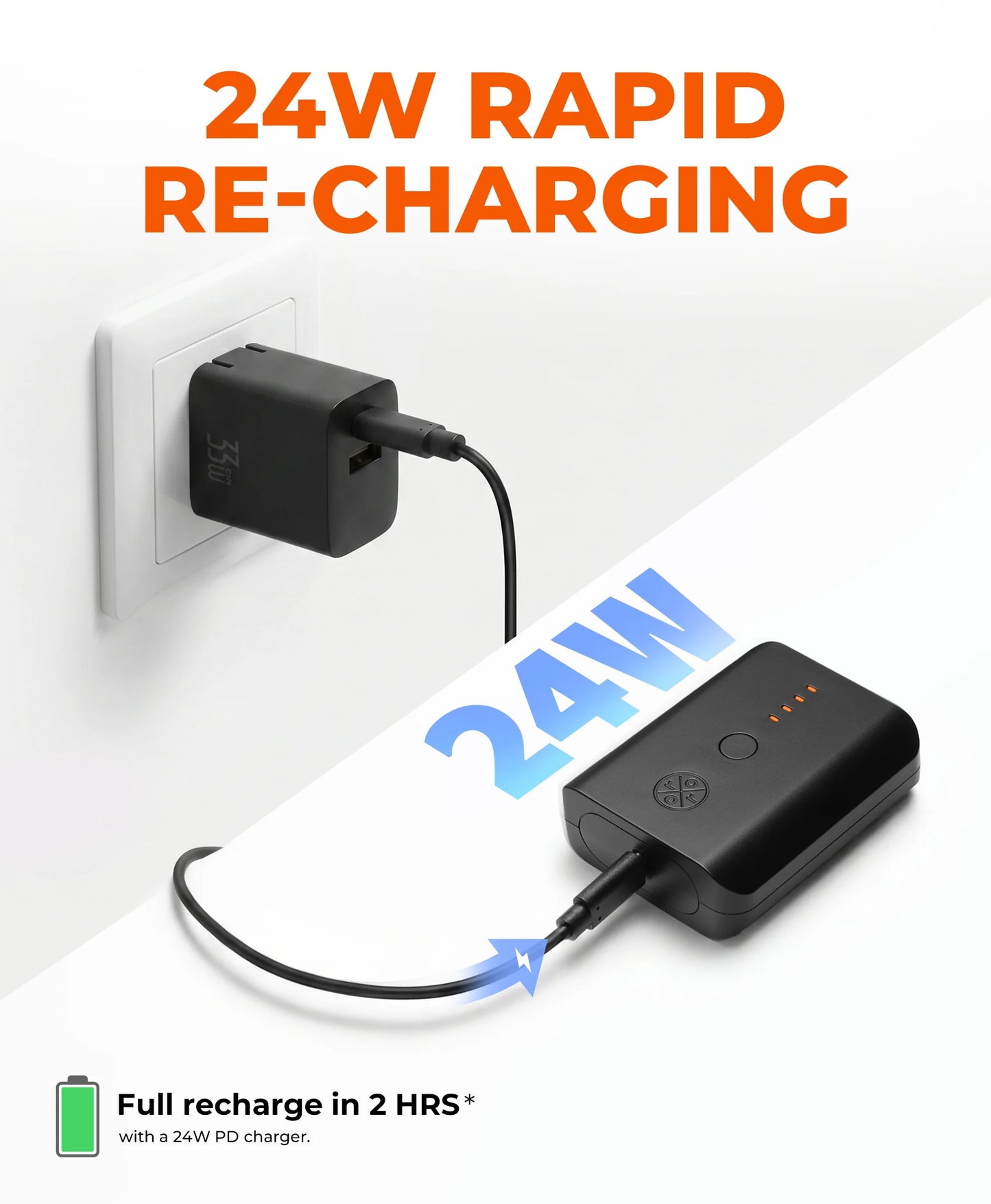 PD 5K Wiederaufladbarer Akku (USB-C, 24W Power Delivery)